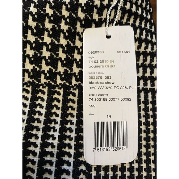 NWT Akris Punto Woman's Black Cashew Houndstooth Trousers With Pockets Size14 - Picture 13 of 15